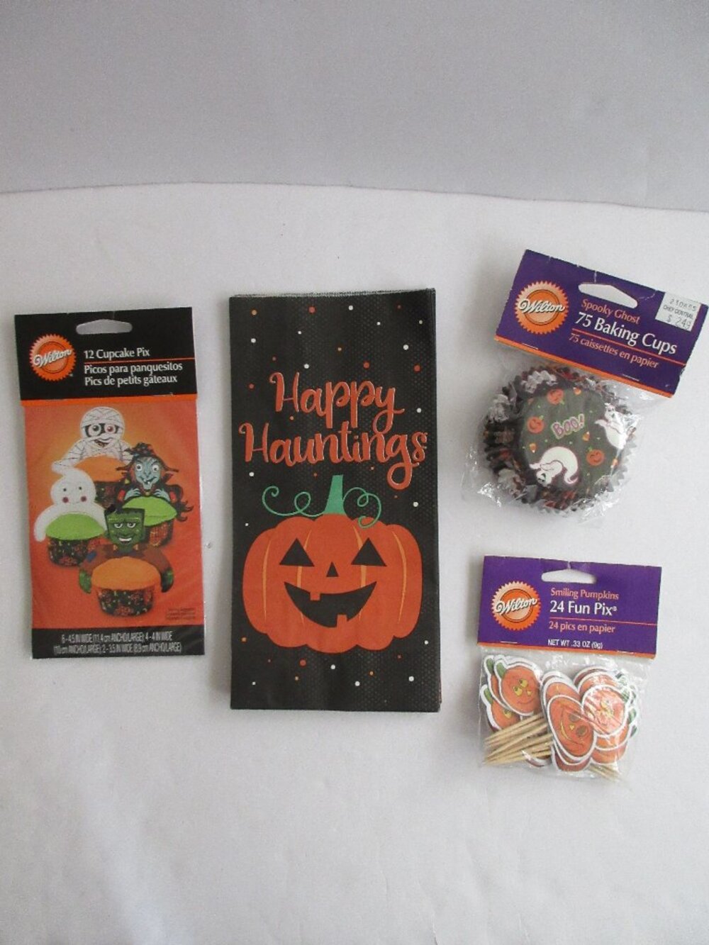 Wilton Halloween Cupcake Liners and Picks, Halloween Treat Bags Lot NEW
